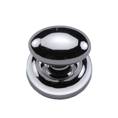 1-1/4'' Egg Cabinet Knob on Rose, Polished Chrome