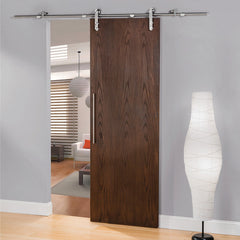 Rolling Barn Door Hardware Kit, Stainless Steel, Vertical Strap