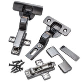 Salice 105° Long Arm Hinges, Frameless, Titanium Finish, Half Overlay