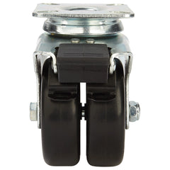 2'' 180-lb. Dual-Wheel Non-Marking Polyolefin Caster, Swivel w/Total Lock Brake