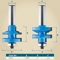 Rockler Bead Rail and Stile Router Bit - 1-3/8" Dia x 1" H x 1/2" Shank