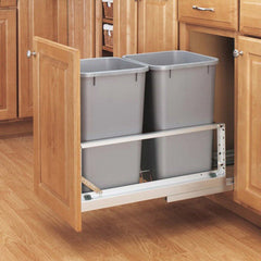 Double 27 Quart Pull-Out Waste Container, White (5349-1527DM-2)
