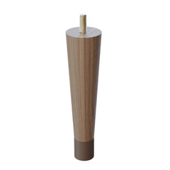 6'' Tapered Turned Leg, Walnut, 1''H Brushed Aluminum Foot