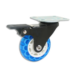 Translucent Skate Wheel Caster, Gray, With Brake