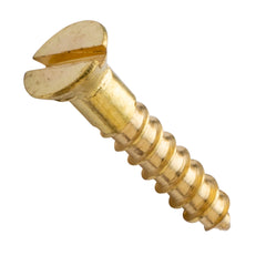 Centerline #3 x 5/8'' Flat Head Slotted Wood Screws, Solid Brass, 50-Pack