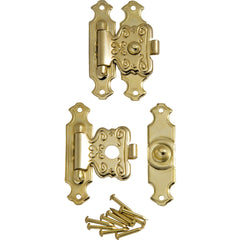 Nickel Decorative Jewelry Box Latches, Pair