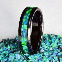Black Ceramic Ring Core Blank, 8mm Wide, Size 9