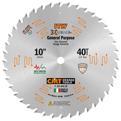 CMT ITK Extreme General-Purpose Blade, 10'' x 40T x 5/8'' Bore