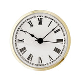 3" Clock Face - Wht/Blk Roman/Gold