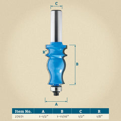 Rockler French Traditional Router Bit - 1-1/2" Dia x 1-11/16" H x 1/2" Shank