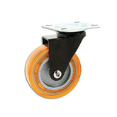 Profile Caster, Black Yoke, Swivel Plate and No Brake, Amber
