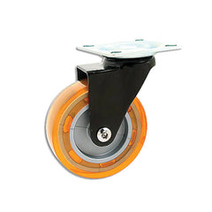 Profile Caster, Black Yoke, Swivel Plate and No Brake, Ocean Blue