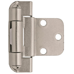 3/8'' Inset Self-Closing Partial Wrap Cabinet Hinges, Satin Nickel