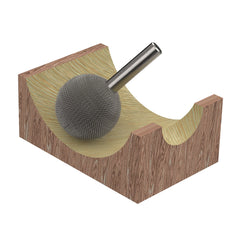 Kutzall Original - Sphere Burr, 1/8'' Shaft, Head Diameter 3/8'' X Head Length 3/8'', Coarse