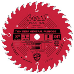 8'' x 34T x 5/8'' Arbor Freud Industrial Thin Kerf General Purpose Blade (LU86R008)