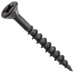 Centerline #8 x 1-1/2'' Flat Head Square X Self-Countersinking Fluted-Tip Wood Screws, Black, 100-Pack
