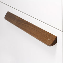 7-7/8'' Angled Designer Wood Cabinet Pull, Walnut