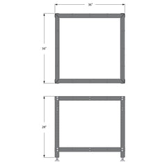 Rockler Rock-Steady Mid-Height Assembly Table Kit, 32''W x 32''W x 28''H