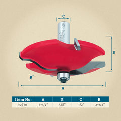 Freud® 99-520 Quadra-Cut™ Ogee Raised Panel Router Bit - 3-1/2" Dia x 5/8" H x 1/2" Shank