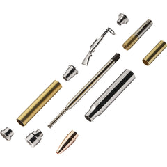 Rifle Cartridge Bullet Pen Hardware Kit - Chrome