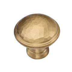 1-1/4'' Hammered Cabinet Knob, Satin Brass