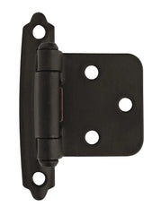 Variable Overlay Self-Closing Face-Mount Cabinet Hinges (3429), Flat Black
