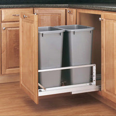 Double 27 Quart Pull-Out Waste Container, White (5349-1527DM-2)