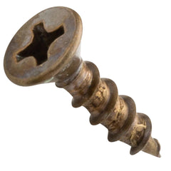 Centerline #5 x 1/2'' Flat Head Phillips Cabinet Hardware Mounting Screws, Antique Brass Plated, 100-Pack