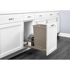 Double Undermount Soft-Close Waste Containers - 27 qt. - Silver
