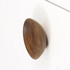 2-1/2'' Round Concave Designer Wood Cabinet Knob, Walnut