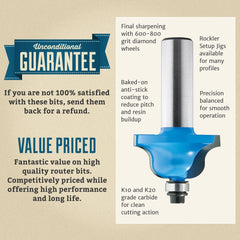90° x 3/4" D x 5/8" H x 1/2" Shank Rockler V-Groove Bit