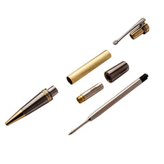 Majestic Squire Ballpoint Twist Pen Hardware Kit, Gold Titanium Nitride & Gun Metal