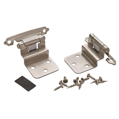 3/8'' Inset Self-Closing Face-Mount Cabinet Hinges (3428), Satin Nickel