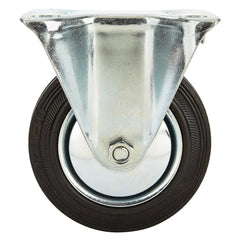 4'' 155-lb. Steel-Hub Rubber Caster, Rigid