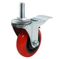 3'' 250-lb. Heavy Duty Stem-Mount Polyurethane Caster, Swivel w/Total Lock Brake