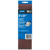Norton Aluminum Oxide 3'' x 21'' Sanding Belts, 2-Pack, 80-Grit