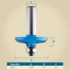 Rockler OE804 Ogee Door Router Bit - 1-5/8" Dia x 1/2" H x 1/2" Shank