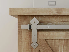 4' Soft-Close Double Diamond Mini Rolling Door Hardware Kit for Furniture, Satin Nickel, Single Door