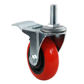3'' 250-lb. Heavy Duty Stem-Mount Polyurethane Caster, Swivel w/Total Lock Brake