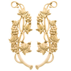 Medium Maple Hand Carved Grape Onlay (1749-M)