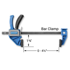 Rockler Mini One-Handed Bar Clamps, 4-Pack