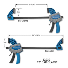 6'' Rockler Heavy-Duty One-Handed Bar Clamp