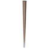 29'' Tapered Turned Leg, Walnut, 4''H Brushed Aluminum Foot