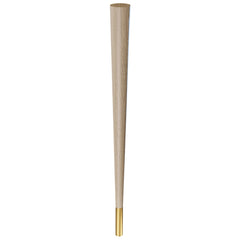 29'' Tapered Turned Leg, White Oak with Semi-Gloss Finish, 4''H Brushed Aluminum Foot