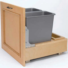 Double 35 quart Waste Container, Natural, Wood - Maple (4WCBM-18DM-2)