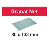 80-Grit 80x133mm Festool Granat NET Abrasive Sheets, 50-Pack (203285)