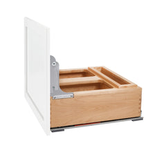 Rev-A-Shelf- Double Bottom Mount Wood w/ Tandem Heavy Duty Slides - Double 30 Qt. Waste Container