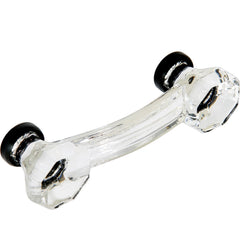 Clear Glass with Black Base Pull