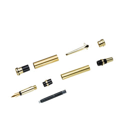 Rockler Junior Gentleman I Fountain Pen Hardware Kit, Gold