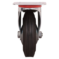 5'' 220-lb. Steel-Hub Rubber Caster, Swivel w/Total Lock Brake